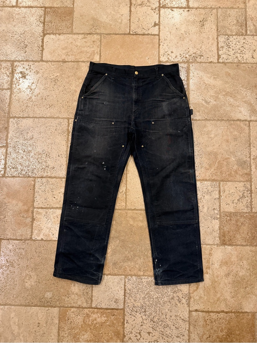 Vintage Carhartt Carpenter Double Knees Distress Black Pants